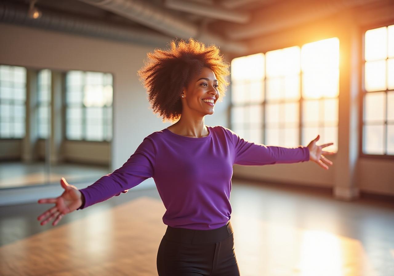 A professional dance instructor leading a class with passion